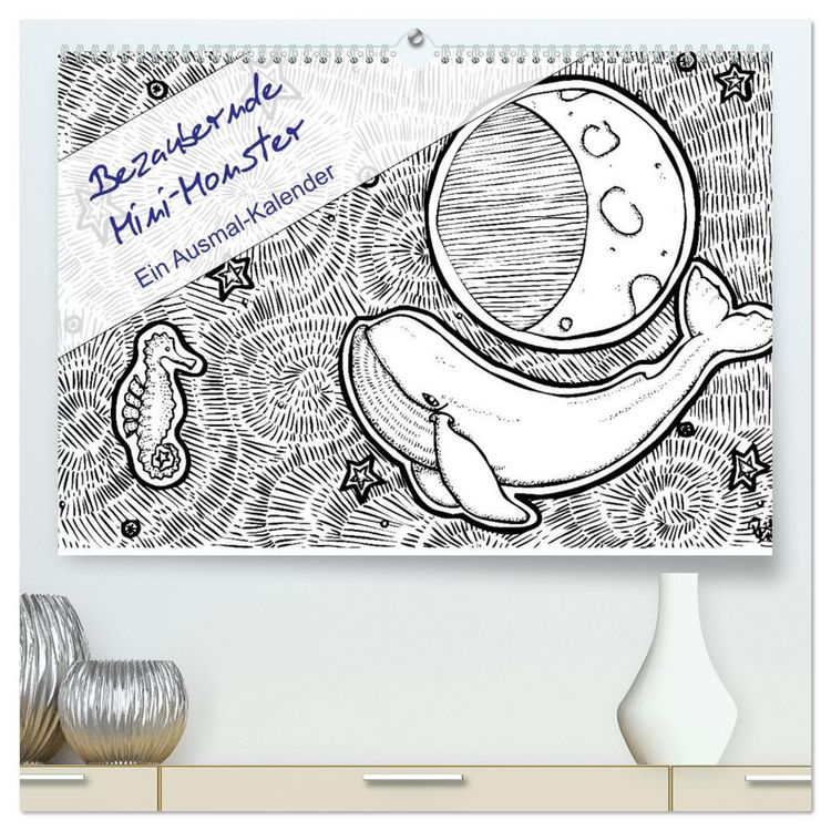 Produktbild: Bezaubernde Mini-Monster - Ein Ausmal-Kalender (hochwertiger Premium Wandkalender 2026 DIN A2 quer), Kunstdruck in Hochglanz