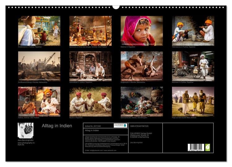 Produktbild: Alltag in Indien (Wandkalender 2026 DIN A2 quer), CALVENDO Monatskalender