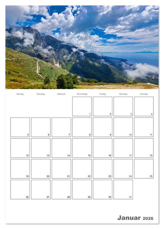 Produktbild: Faszinierendes Albanien (Tischkalender 2026 DIN A5 hoch), CALVENDO Monatskalender