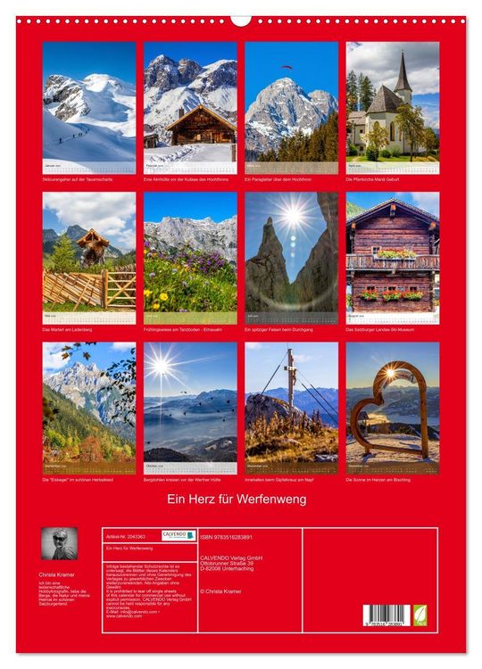 Produktbild: Ein Herz f&uuml;r Werfenweng (Wandkalender 2026 DIN A2 hoch), CALVENDO Monatskalender