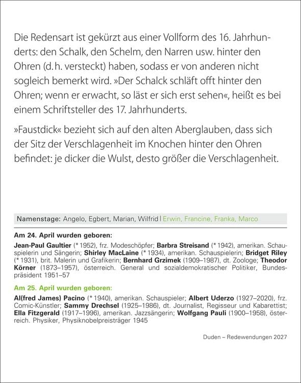 Produktbild: Duden Das Salz in der (Buchstaben-)Suppe Tagesabrei&szlig;kalender 2027 - Redewendungen und ihre Bedeutung