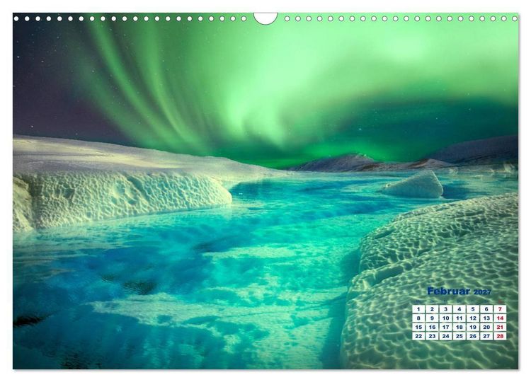 Produktbild: Faszinierende Lichterscheinungen am Himmel - Polarlichter (Wandkalender 2027 DIN A3 quer), CALVENDO Monatskalender