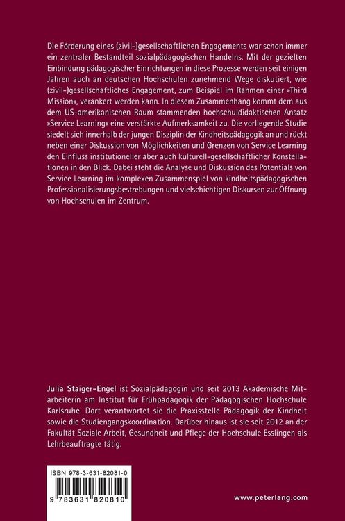 Produktbild: Service Learning in der Kindheitsp&auml;dagogik