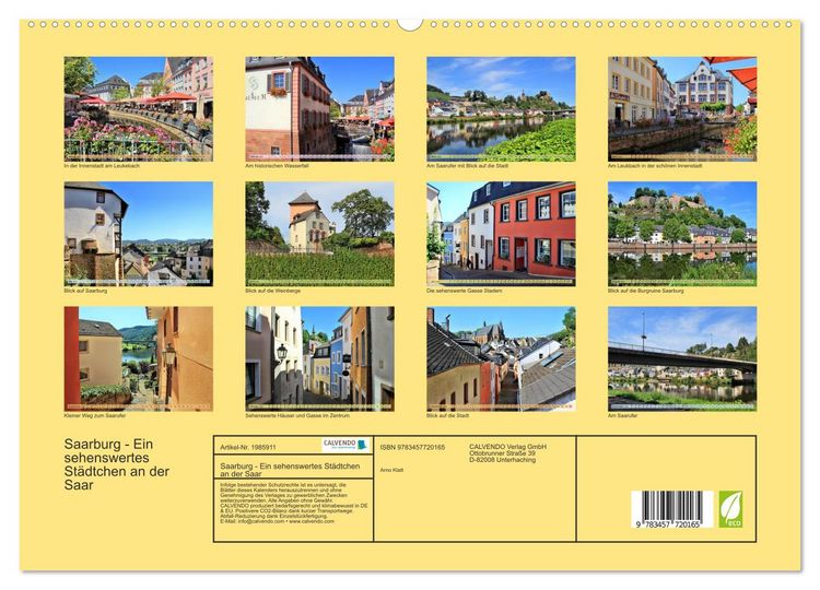 Produktbild: Saarburg - Ein sehenswertes St&auml;dtchen an der Saar (hochwertiger Premium Wandkalender 2026 DIN A2 quer), Kunstdruck in Hochglanz