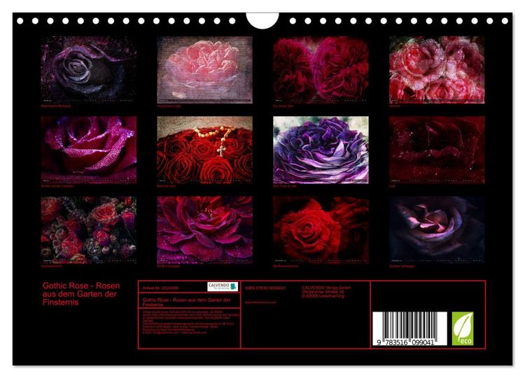 Produktbild: Gothic Rose - Rosen aus dem Garten der Finsternis (Wandkalender 2026 DIN A4 quer), CALVENDO Monatskalender
