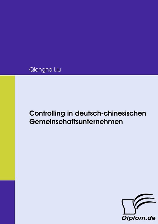 Produktbild: Controlling in deutsch-chinesischen Gemeinschaftsunternehmen