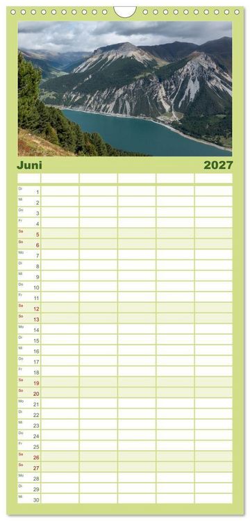 Produktbild: Familienplaner 2027 - Der Reschensee - ein Panormanen-Abenteuer mit 5 Spalten (Wandkalender, 21 x 45 cm) CALVENDO