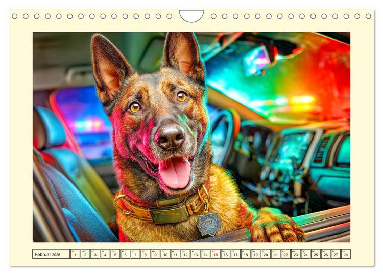 Produktbild: Malinois im Einsatz. Heldenhafte Hunde mit Ausdauer und Mut (Wandkalender 2026 DIN A4 quer), CALVENDO Monatskalender