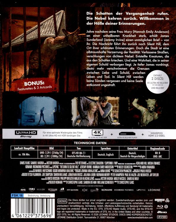 Produktbild: Return to Silent Hil - Collector's Edition (4K Ultra HD) (+ Blu-ray)
