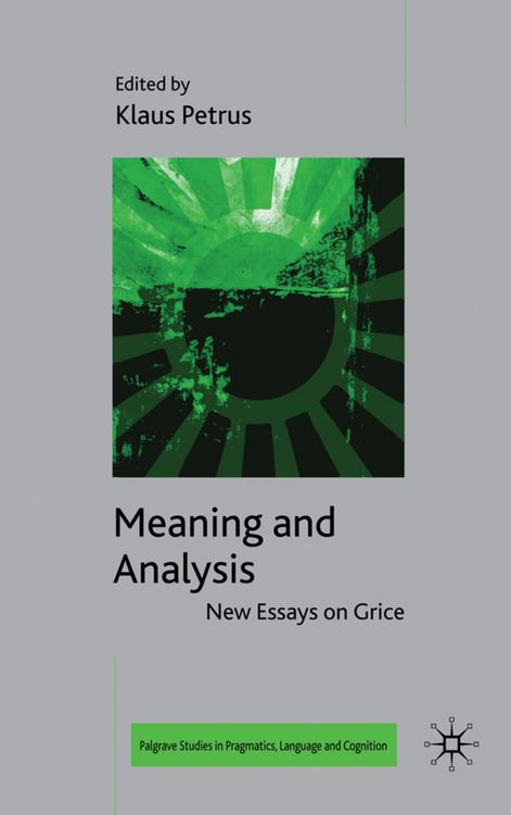 Produktbild: Meaning and Analysis: New Essays on Grice