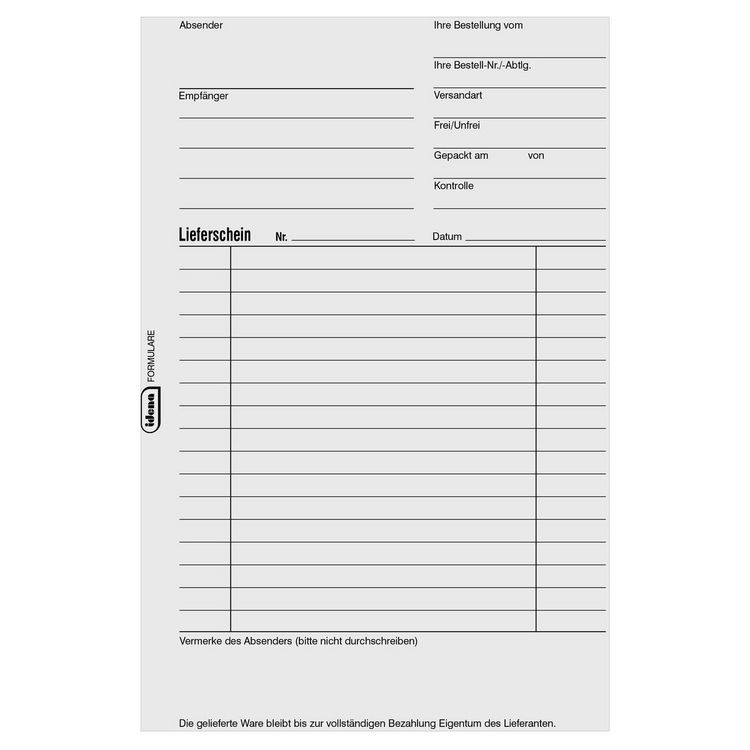Produktbild: Idena Lieferschein DIN A5 2x40 Blatt