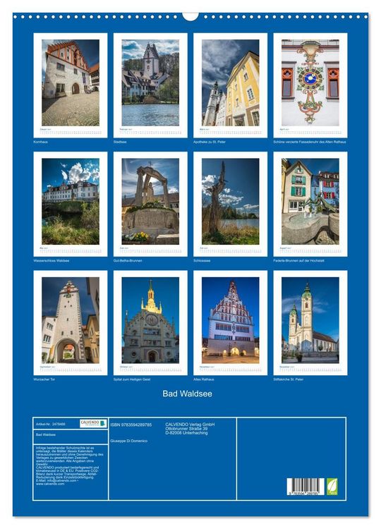 Produktbild: Bad Waldsee (Wandkalender 2027 DIN A2 hoch), CALVENDO Monatskalender