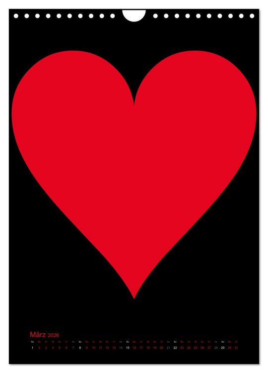 Produktbild: Foto- und Bastelkalender &bdquo;LIEBE&ldquo; in der Farbe Schwarz (Wandkalender 2026 DIN A4 hoch), CALVENDO Monatskalender