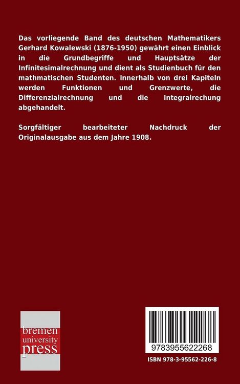 Produktbild: Einf&uuml;hrung in die Infinitesimalrechnung mit einer historischen &Uuml;bersicht