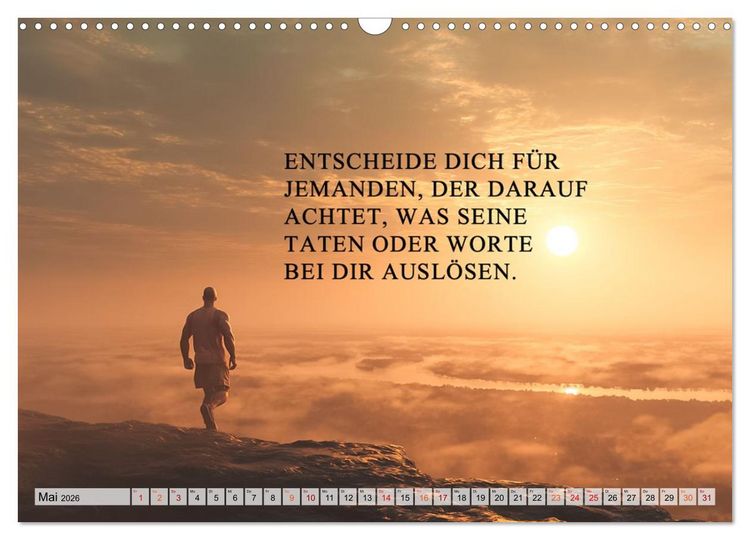 Produktbild: Weisheit und Motivation - Inspiration voller Sinn und St&auml;rke (Wandkalender 2026 DIN A3 quer), CALVENDO Monatskalender
