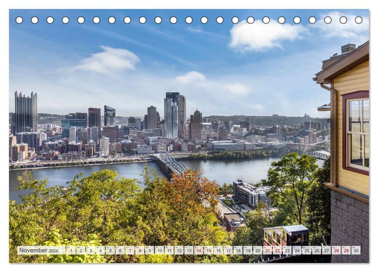 Produktbild: PITTSBURGH Charmante Impressionen (Tischkalender 2026 DIN A5 quer), CALVENDO Monatskalender