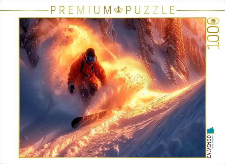 Produktbild: CALVENDO Puzzle Snowboarden, ein Wintertraum | 1000 Teile Lege-Gr&ouml;&szlig;e 64x48cm Foto-Puzzle f&uuml;r gl&uuml;ckliche Stunden