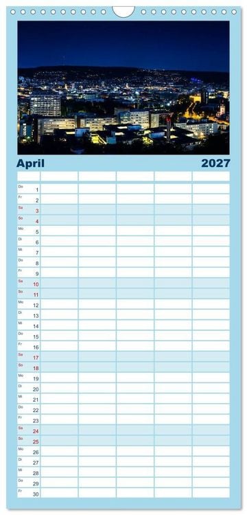 Produktbild: Familienplaner 2027 - STUTTGART 2027 auf den zweiten Blick mit 5 Spalten (Wandkalender, 21 x 45 cm) CALVENDO