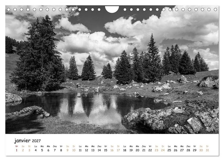 Produktbild: Terres de contraste &ndash; Une ann&eacute;e en monochrome (Calendrier mural 2027 DIN A4 vertical), CALVENDO calendrier mensuel
