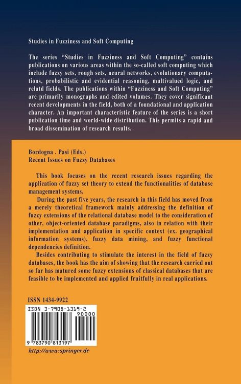 Produktbild: Recent Issues on Fuzzy Databases