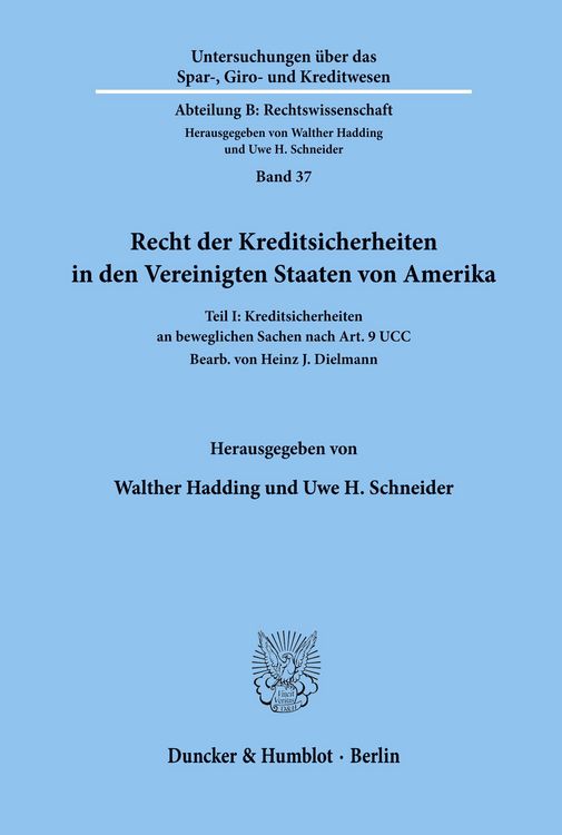 Produktbild: Recht der Kreditsicherheiten in den Vereinigten Staaten von Amerika.