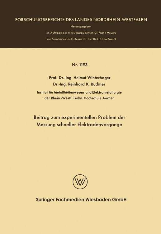 Produktbild: Beitrag zum experimentellen Problem der Messung schneller Elektrodenvorg&auml;nge