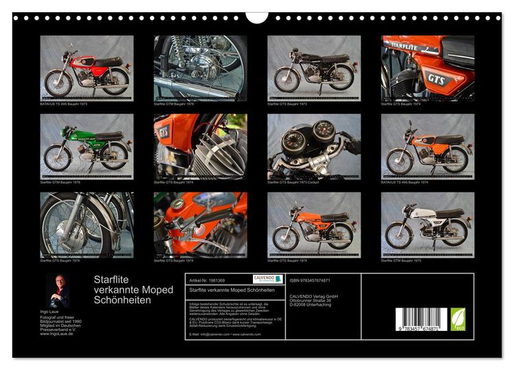 Produktbild: Starflite verkannte Moped Sch&ouml;nheiten (Wandkalender 2026 DIN A3 quer), CALVENDO Monatskalender