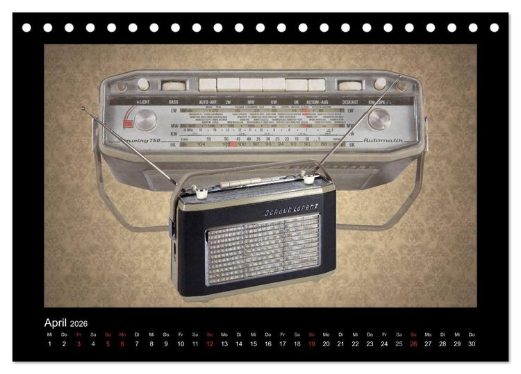 Produktbild: Dampfradios - Antike Radios mit Charme und Patina (Tischkalender 2026 DIN A5 quer), CALVENDO Monatskalender