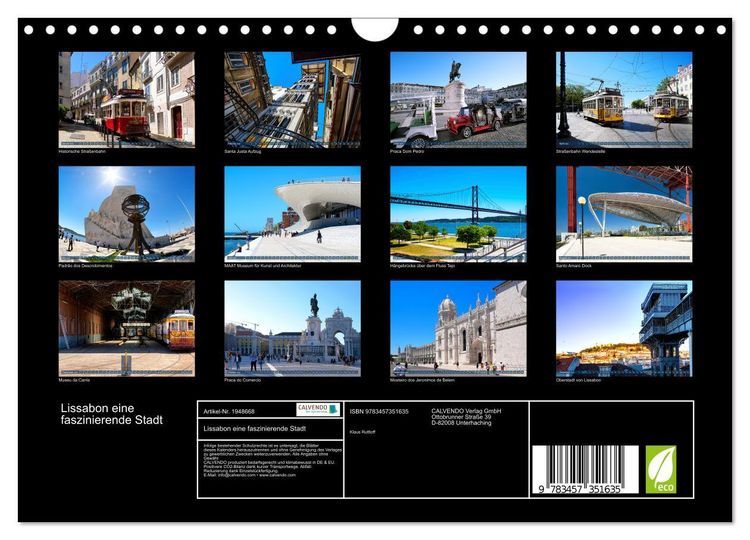 Produktbild: Lissabon eine faszinierende Stadt (Wandkalender 2026 DIN A4 quer), CALVENDO Monatskalender