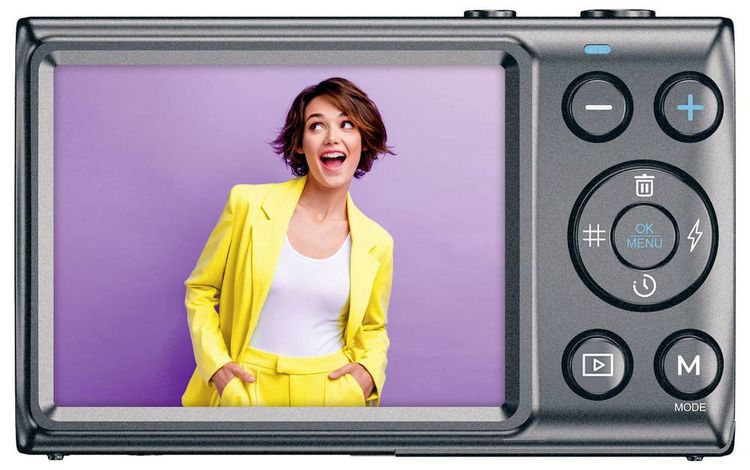 Produktbild: Easypix V48 Pocket Anthrazite Digitalkamera 8 Megapixel Anthrazit Integrierter Akku, 4K-Video, Full HD Video, mit eingebautem Blitz