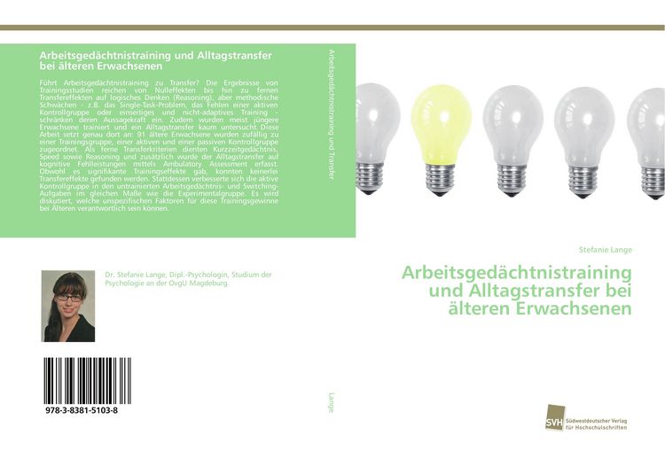 Produktbild: Arbeitsged&auml;chtnistraining und Alltagstransfer bei &auml;lteren Erwachsenen
