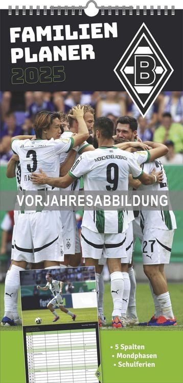 Produktbild: Borussia Mönchengladbach 2026 - Fanplaner - Fan-Kalender - Fußball-Kalender - 22x45 - Sport