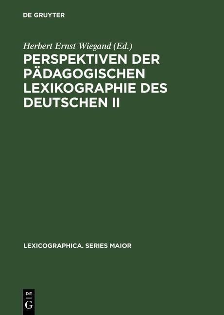 Produktbild: Perspektiven der p&auml;dagogischen Lexikographie des Deutschen II
