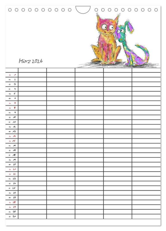 Produktbild: Bunte Freunde (Wandkalender 2026 DIN A4 hoch), CALVENDO Monatskalender