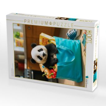 Produktbild: CALVENDO Puzzle Panda in Einkaufstasche | 1000 Teile Lege-Gr&ouml;&szlig;e 64x48cm Foto-Puzzle f&uuml;r gl&uuml;ckliche Stunden