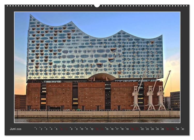 Produktbild: Wahrzeichen Elbphilharmonie (hochwertiger Premium Wandkalender 2026 DIN A2 quer), Kunstdruck in Hochglanz