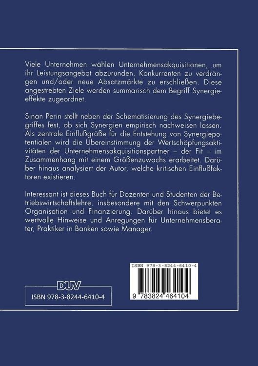 Produktbild: Synergien bei Unternehmensakquisitionen