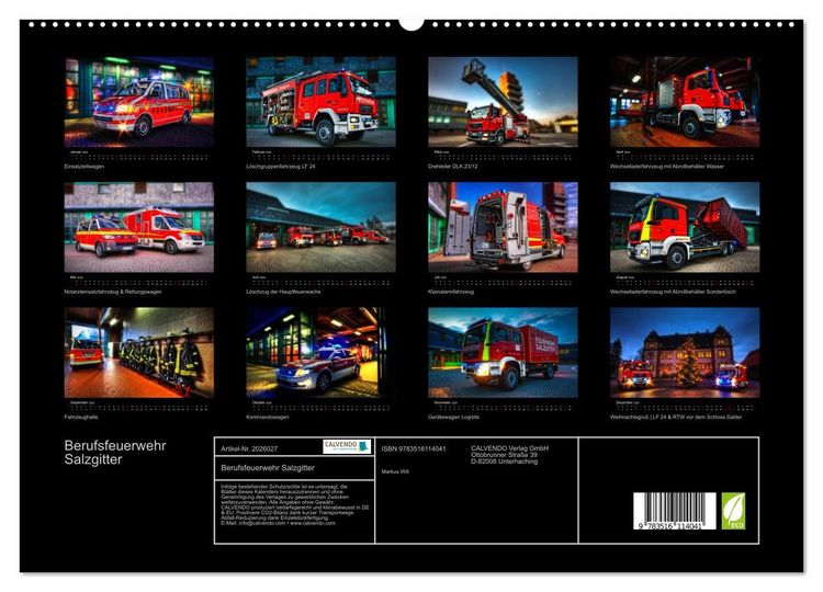Produktbild: Berufsfeuerwehr Salzgitter (hochwertiger Premium Wandkalender 2026 DIN A2 quer), Kunstdruck in Hochglanz