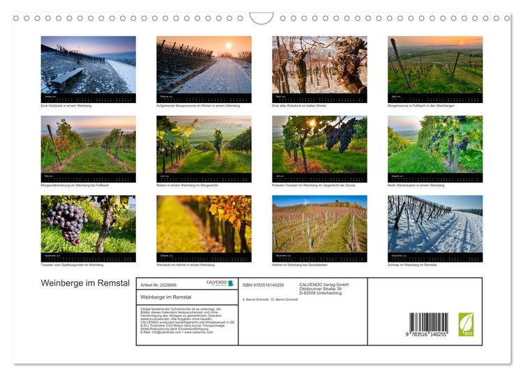 Produktbild: Weinberge im Remstal (Wandkalender 2026 DIN A3 quer), CALVENDO Monatskalender