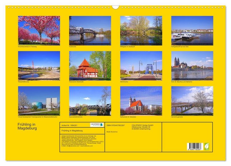 Produktbild: Fr&uuml;hling in Magdeburg (Wandkalender 2026 DIN A2 quer), CALVENDO Monatskalender