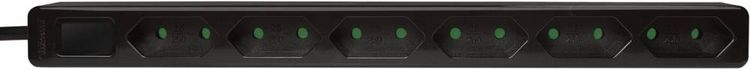 Produktbild: LogiLink LPS231B Steckdosenleiste 6fach Schwarz Eurostecker 1St.