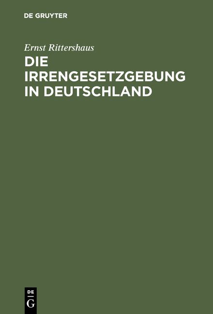 Produktbild: Die Irrengesetzgebung in Deutschland
