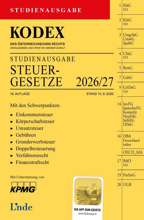Produktbild: KODEX Studienausgabe Steuergesetze 2026/27