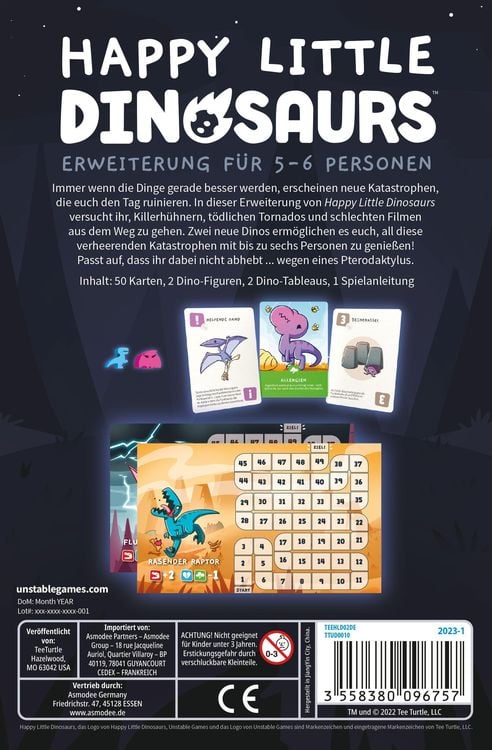 Produktbild: Unstable Games - Happy Little Dinosauers &ndash; Erweiterung f&uuml;r 5-6 Personen