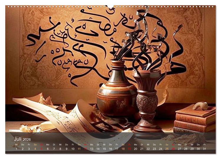Produktbild: Arabische Kalligraphie in Kunstform (Wandkalender 2026 DIN A2 quer), CALVENDO Monatskalender