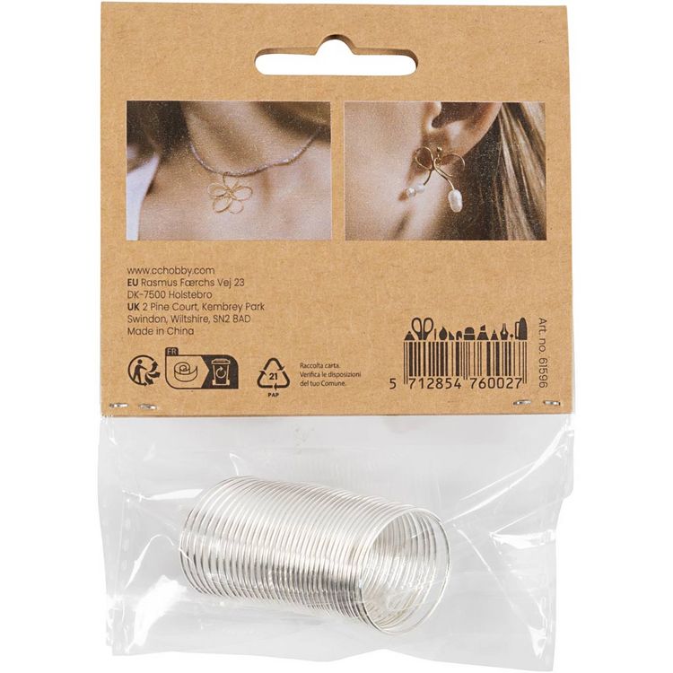 Produktbild: Creativ Company Schmuckdraht, Dicke 1 mm, Versilbert, 2,5 m