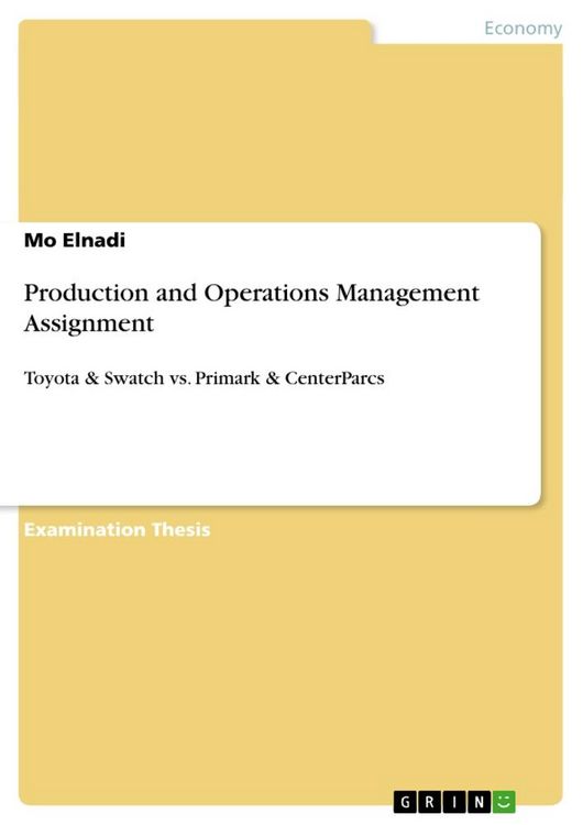 Produktbild: Production and Operations Management Assignment