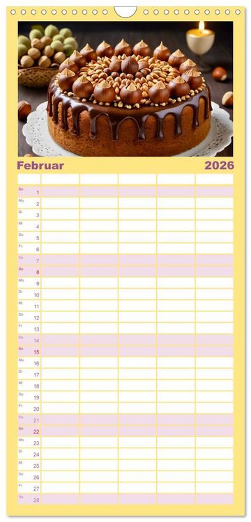 Produktbild: Familienplaner 2026 - Tortentr&auml;ume - Traumtorten mit 5 Spalten (Wandkalender, 21 x 45 cm) CALVENDO