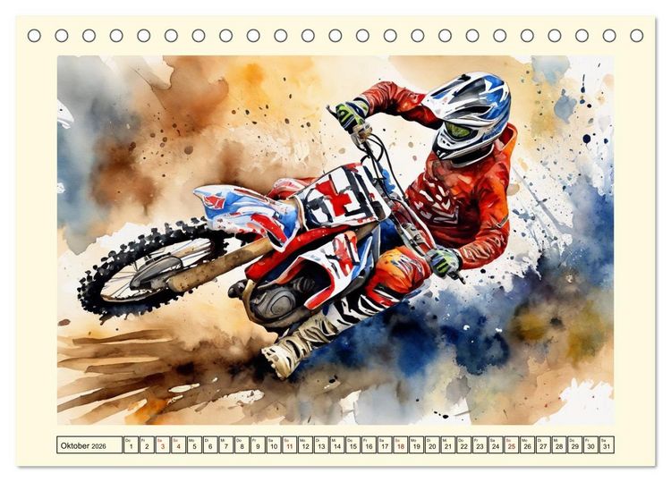 Produktbild: Sehnsucht Motorradfahren (Tischkalender 2026 DIN A5 quer), CALVENDO Monatskalender