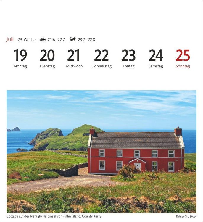 Produktbild: Irland Sehnsuchtskalender 2027 - Wochenkalender mit 53 Postkarten